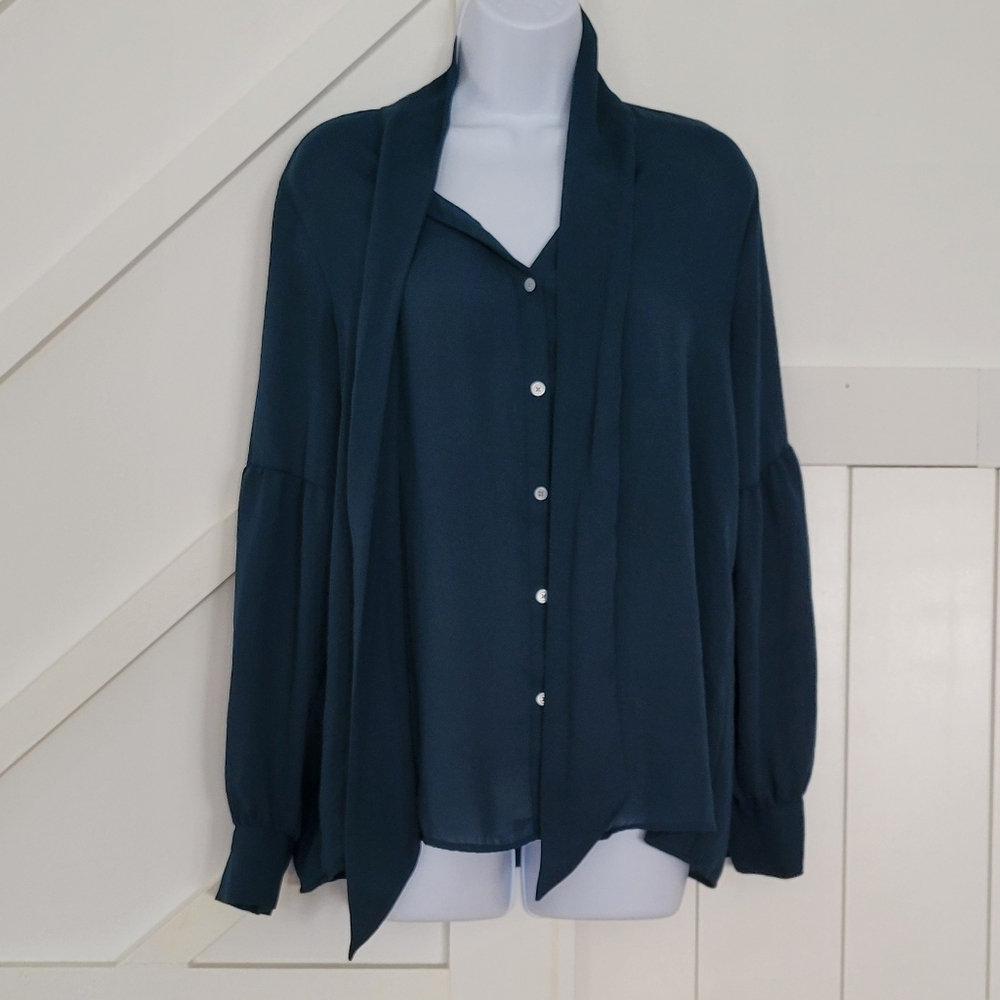 Loft dark green dress shirt